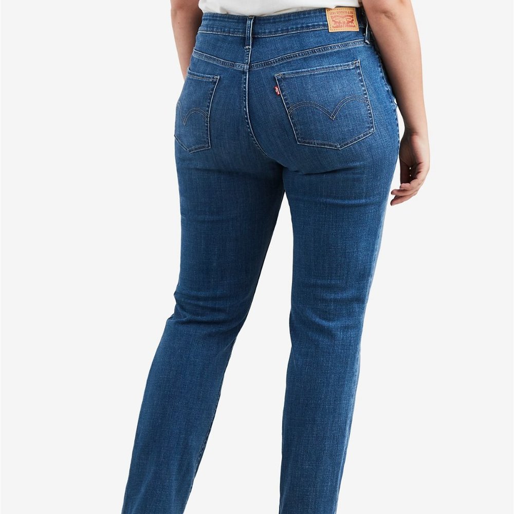 Levi's Plus Size 414 Distressed Straight Jeans - Picture 2 of 5
